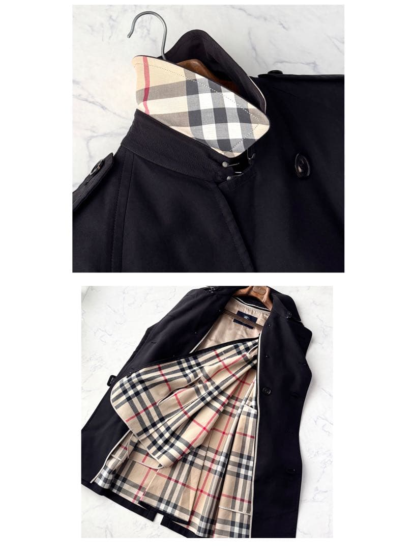 BURBERRY バーバリー トレンチ コート ノバチェック ブラック M!!
