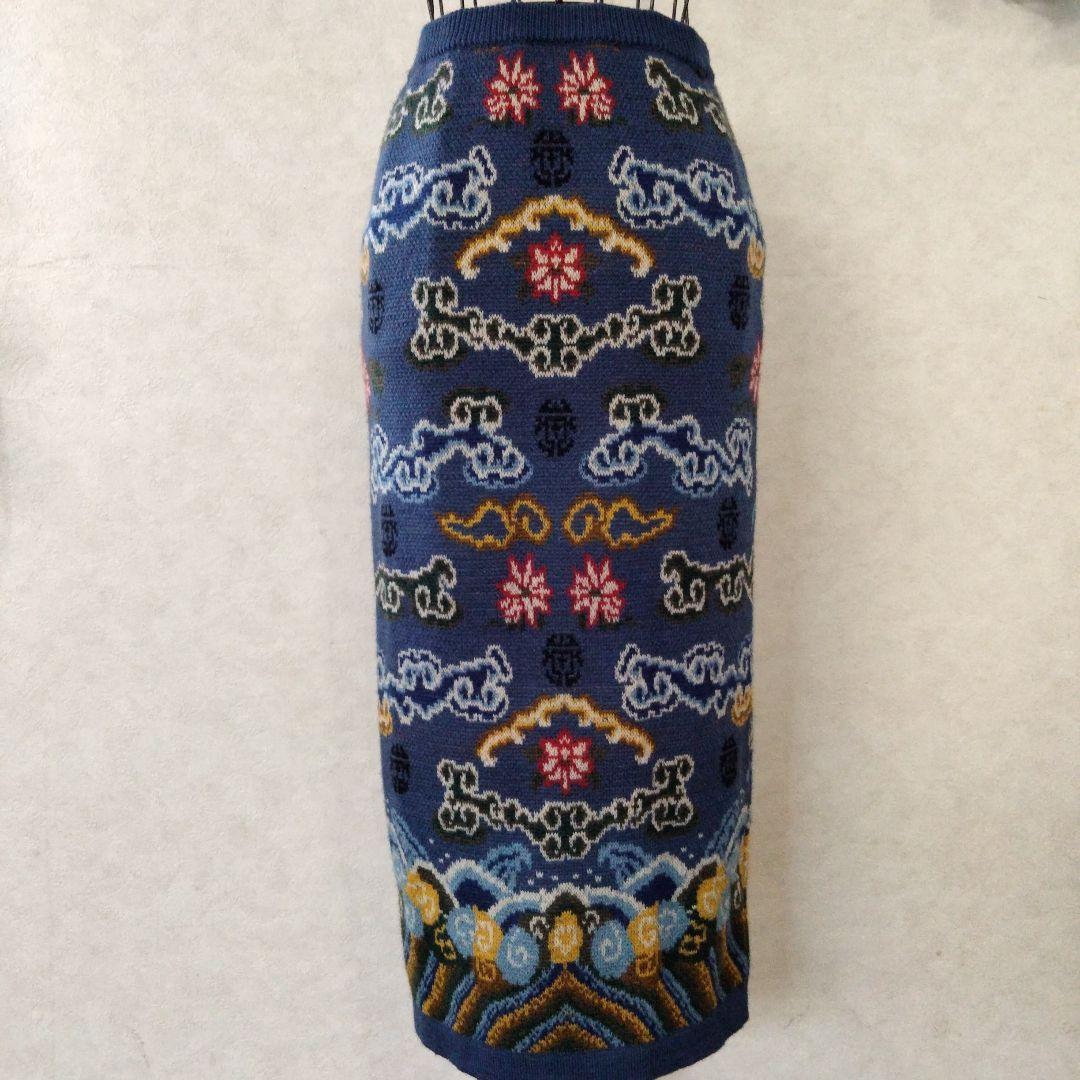 【KENZO】希少　ヴィンテージ　総柄ニットスカート