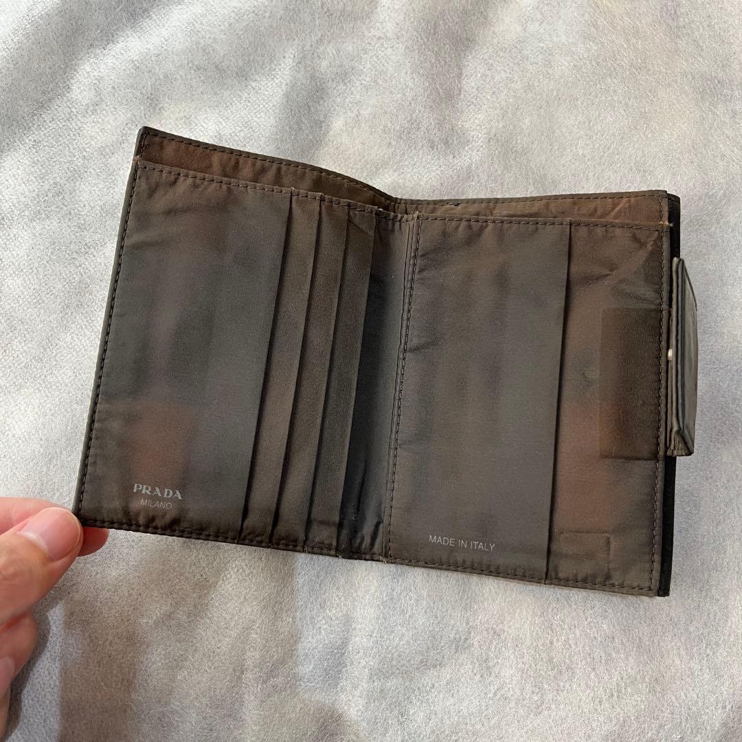 prada sport プラダスポーツ 三つ折り財布 黒 レザー ナイロン