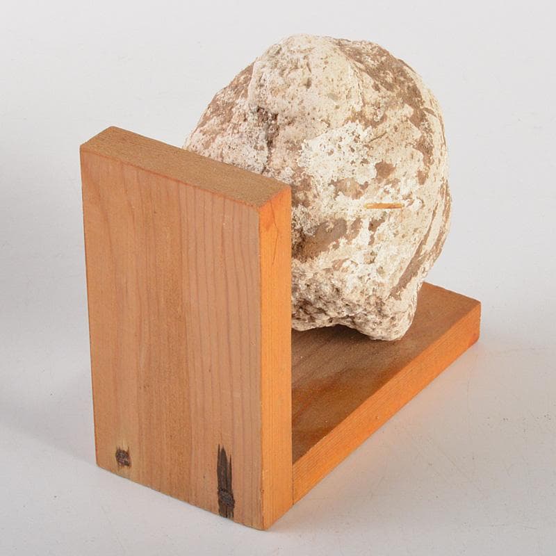 仏教美術　仏頭　石仏　置物　時代箱付　C　6384