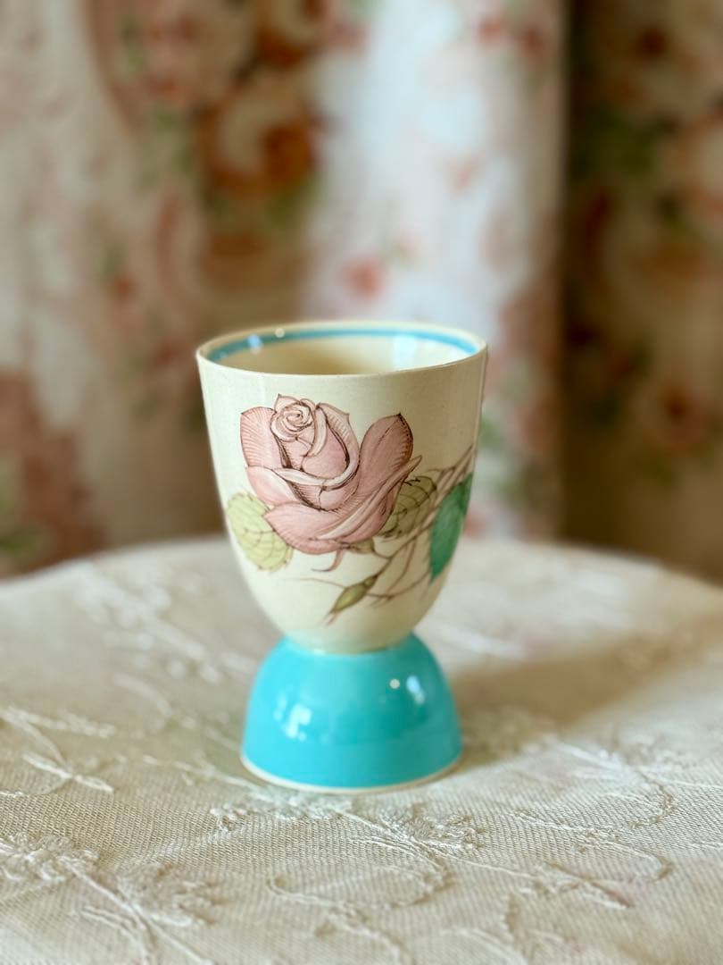 スージークーパー　＊パトリシアローズ＊　ブルーソリッドグースカップ　エッグカップ