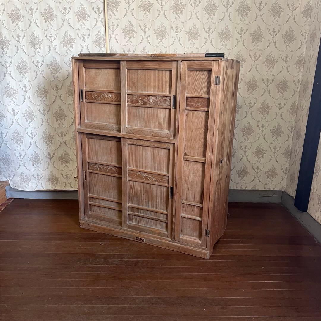 【アンティーク】木製 棚 チェスト 下駄箱 飾り棚 戸棚 古民家 古家具 古道具