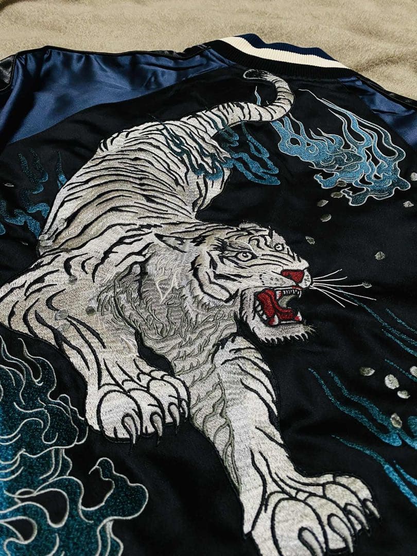 未使用 SKAJAN 虎 限定 スカジャン unisex 美品 navy