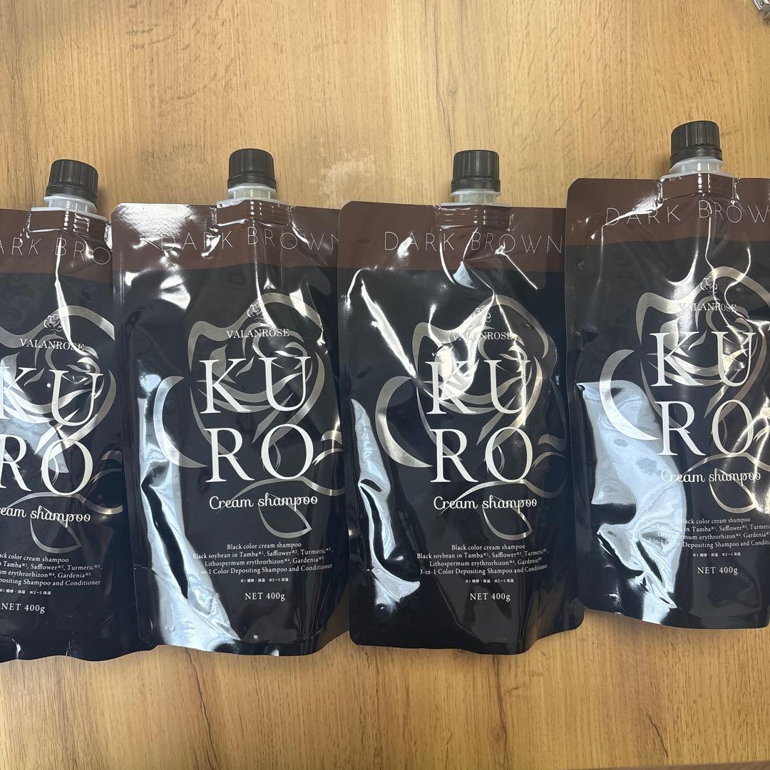 未開封　VALANROSE クリームシャンプー ダークブラウン 400g 4個