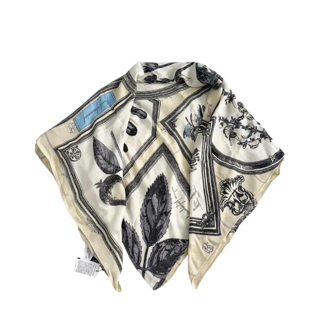 manipuri マニプリ　ウールシルクストール　ヘリンボーン織