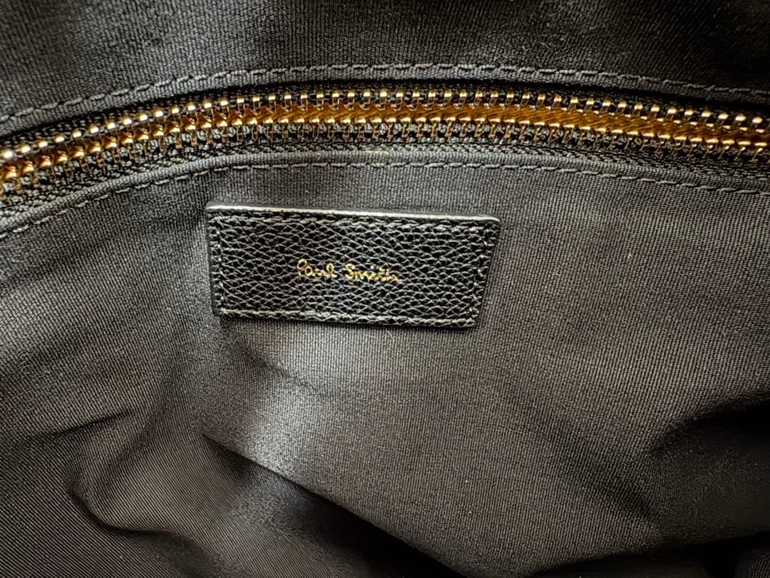 Paul Smith マルチストライプハンドル レザー トートバッグ ブラック