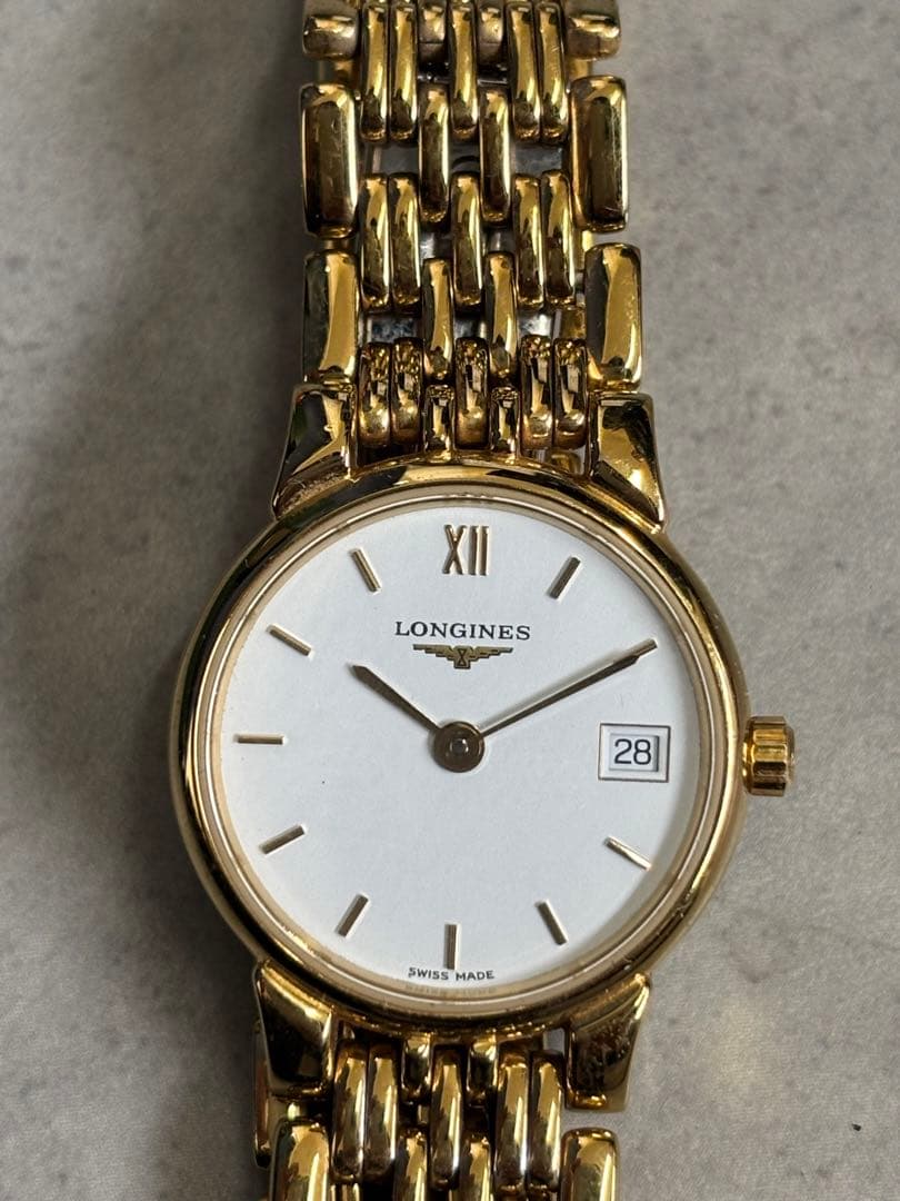 美品 現在不動　ロンジン L5.132.2 レディース腕時計 白色文字盤