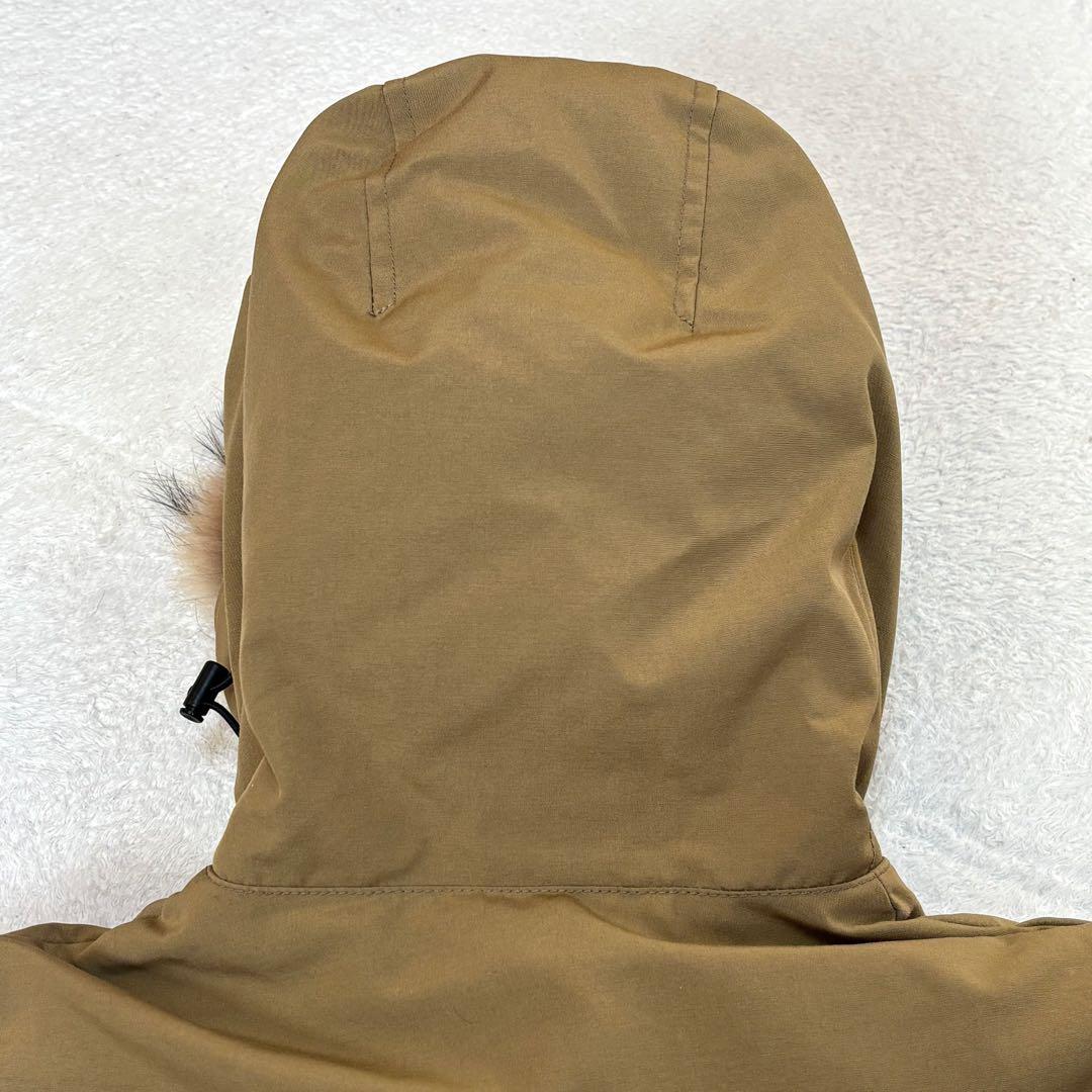 美品☆ダントン タッサー ダウンジャケット ロング タヌキファー ベージュ 36