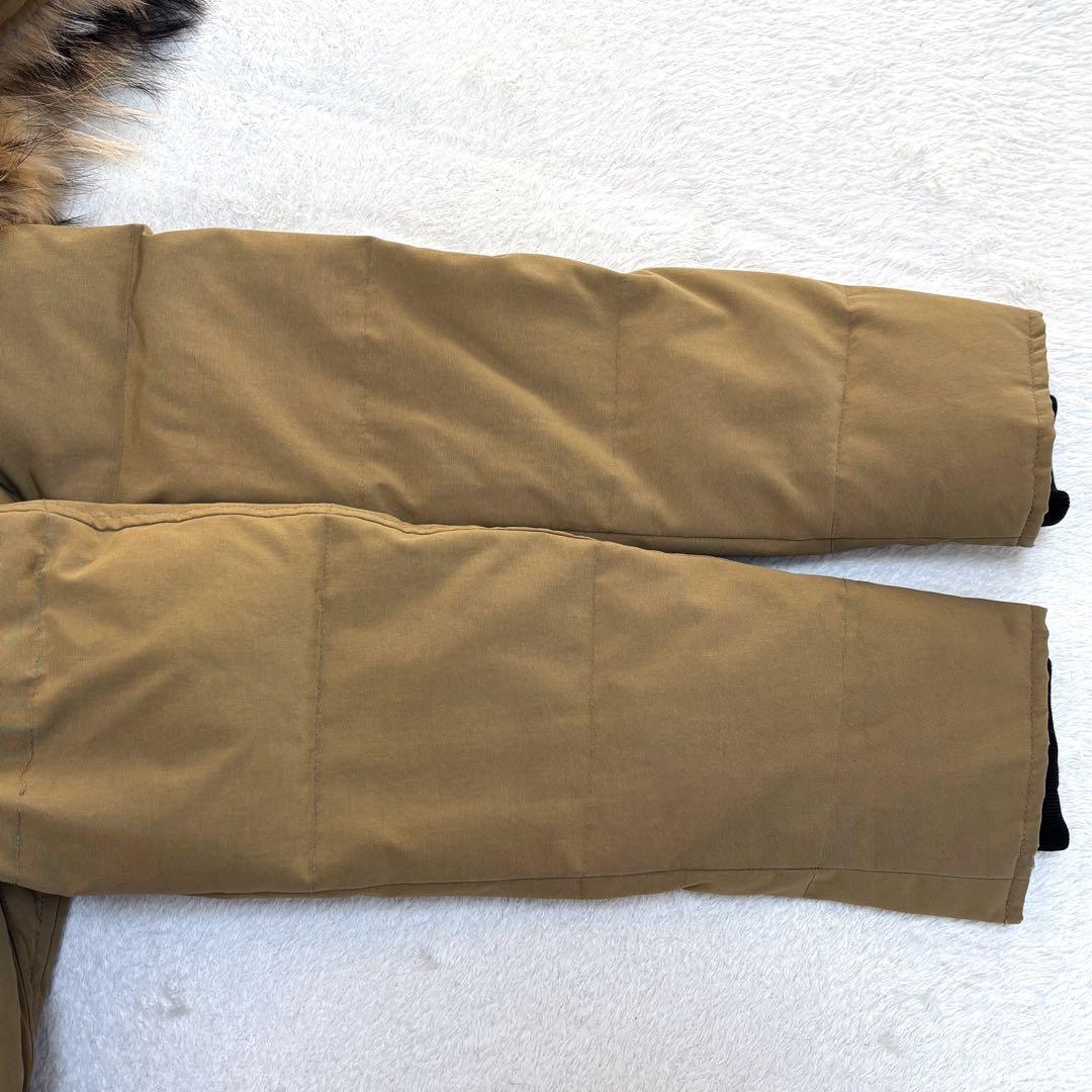 美品☆ダントン タッサー ダウンジャケット ロング タヌキファー ベージュ 36