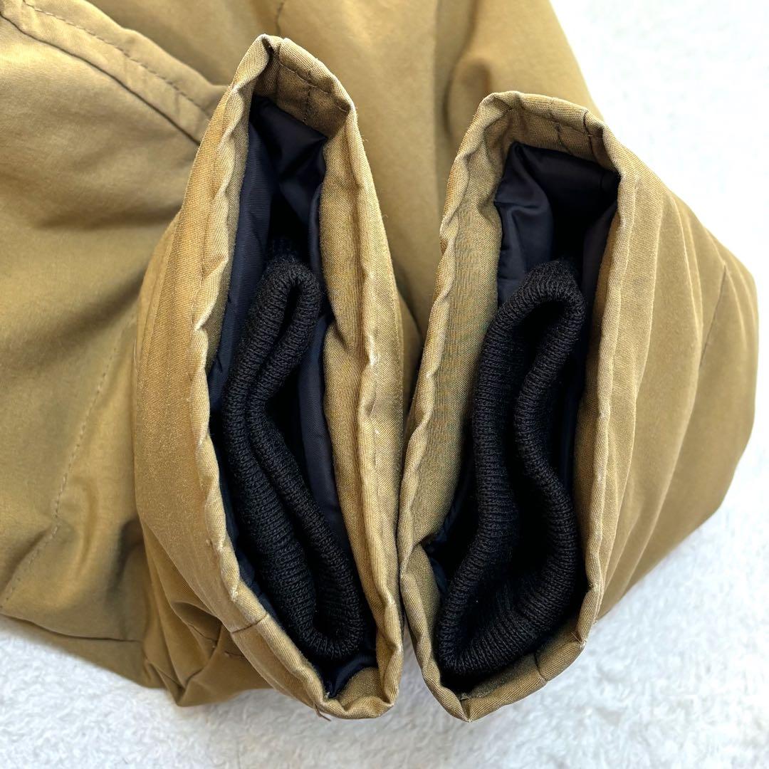 美品☆ダントン タッサー ダウンジャケット ロング タヌキファー ベージュ 36