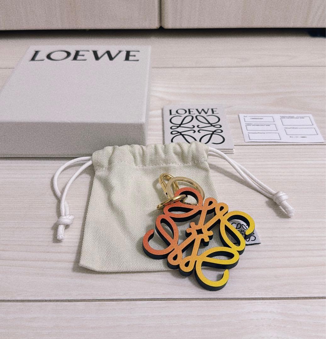 ロエベ　アナグラムチャーム　グラデーション　フック＆リング