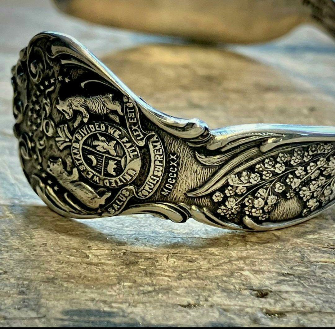 スターリングシルバー　ミズーリ州ヴィンテージスプーンバングル