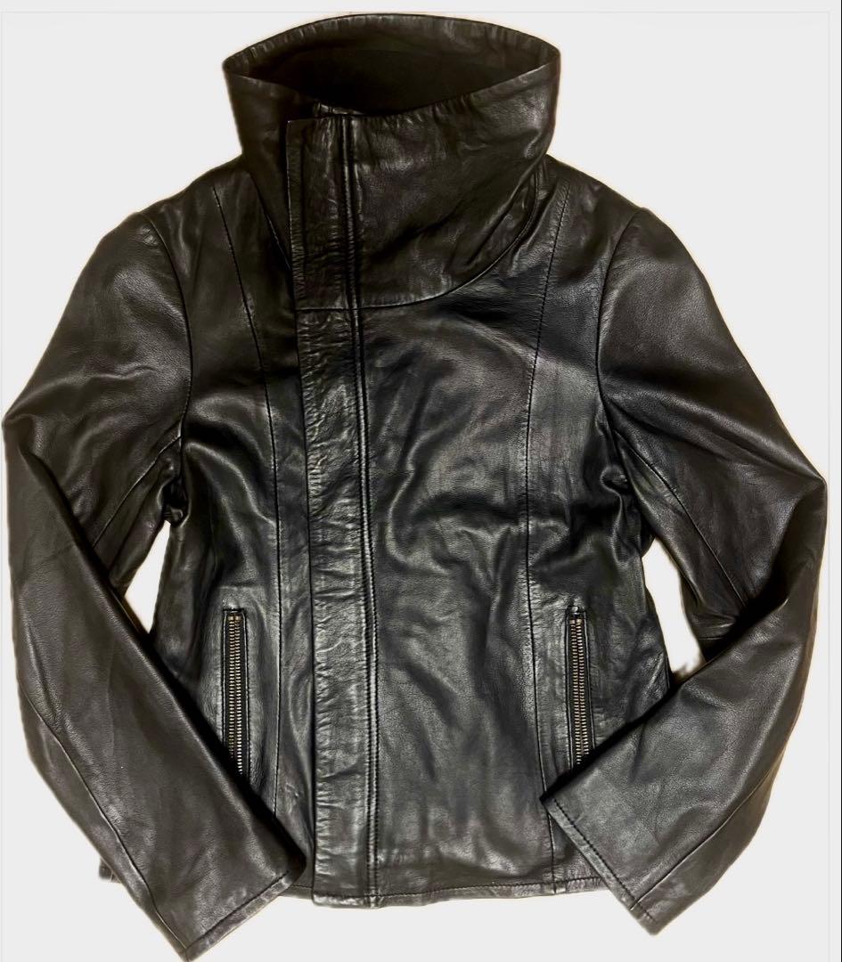 ハイネックレザージャケット　archive Y2K ライダース　ギミック