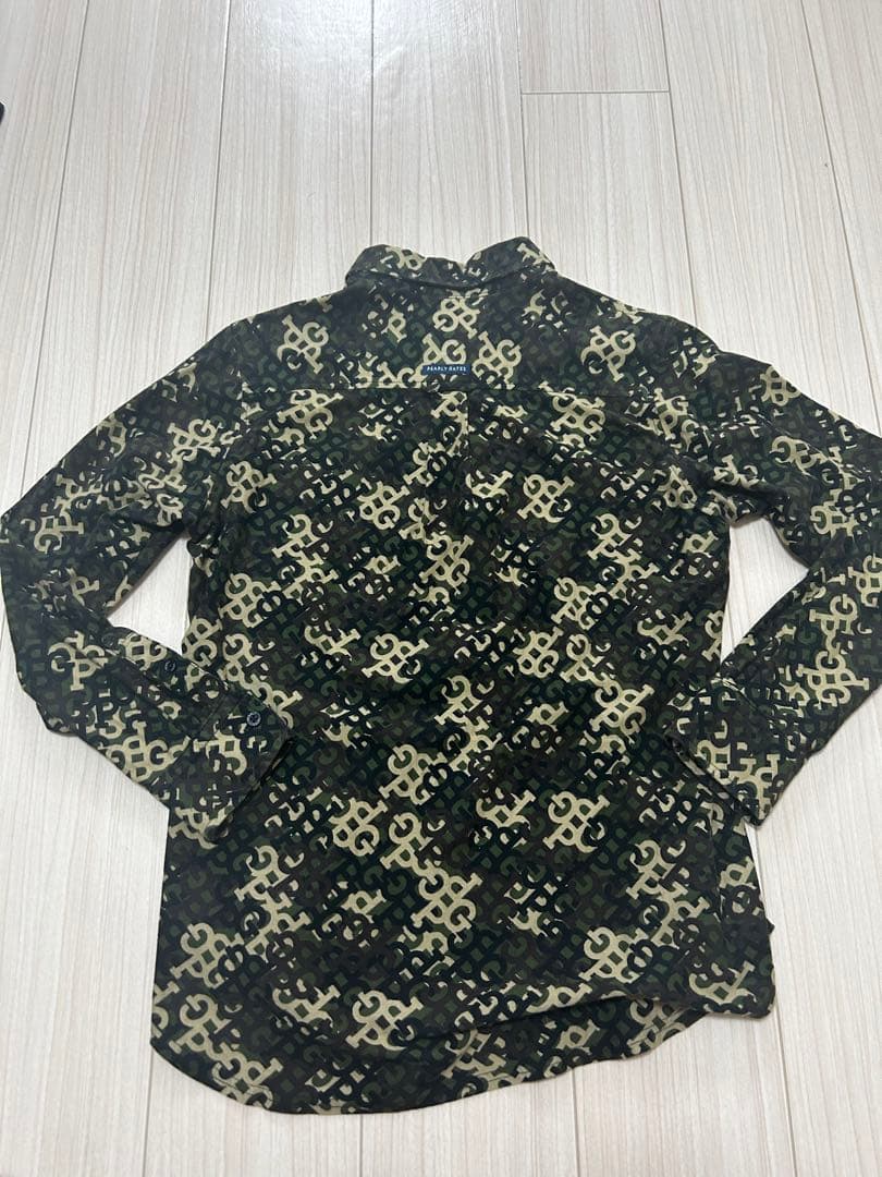 美品 パーリーゲイツ ロゴモノグラム 迷彩柄 長袖シャツ カモフラ メンズ 4