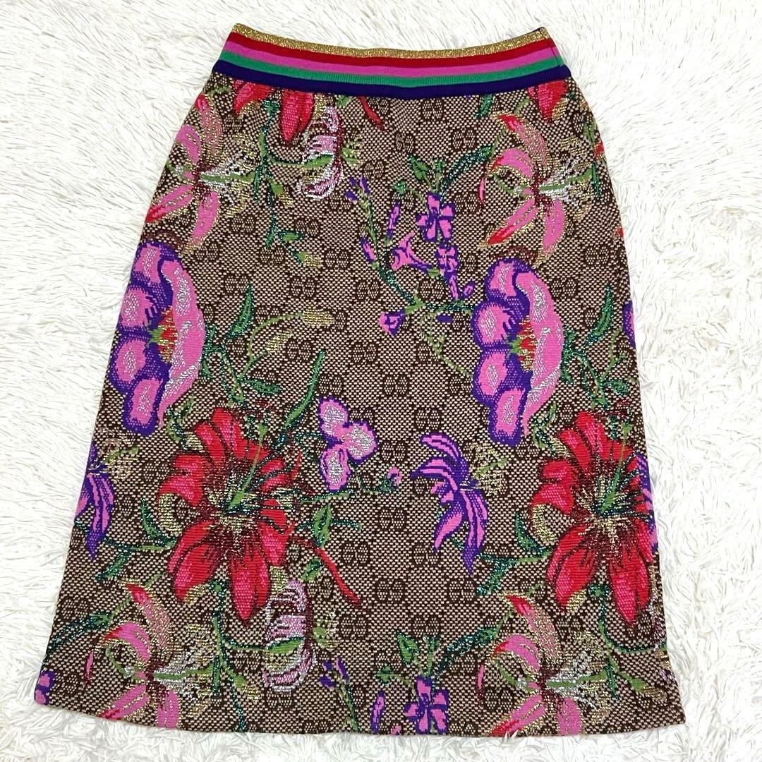 極美品✨グッチ GG柄 フローラルモノグラム スカート Lサイズ
