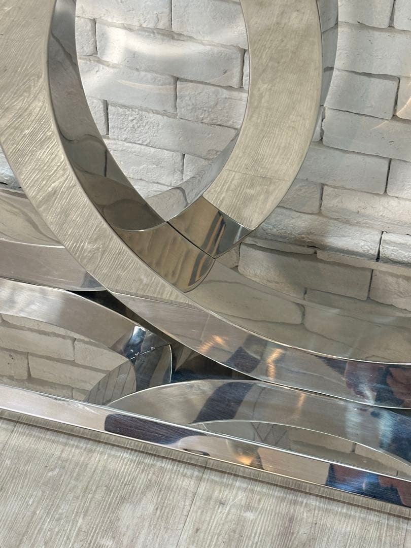 【東京都23区配送無料】定価25万円　コンソール　強化　ガラス　テーブル　サイド