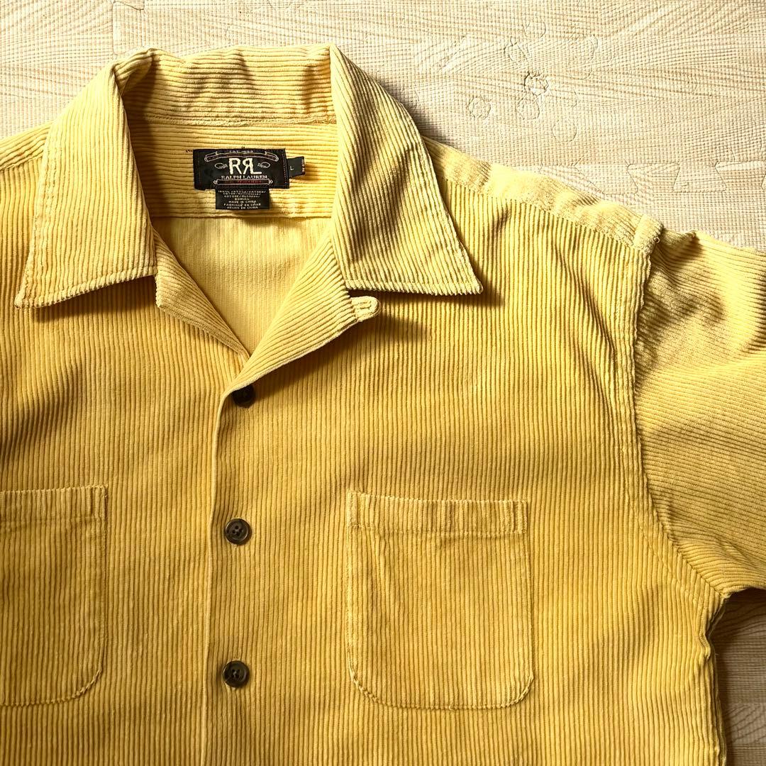 90s 初期 三つ星 RRL コーズシャツ 開襟 太畝 マスタード