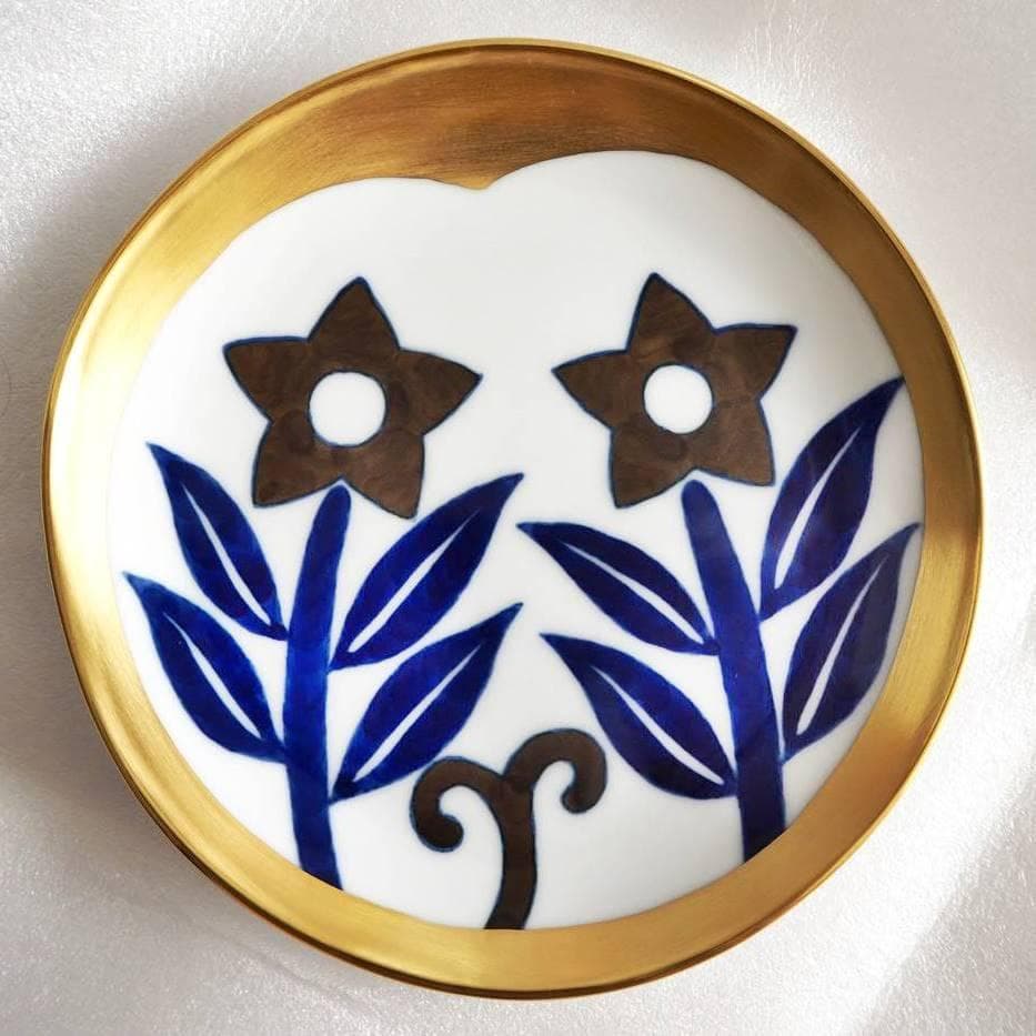 【新品】深川製磁　光琳風染付　銘々皿揃　５枚セット 宮内庁御用達