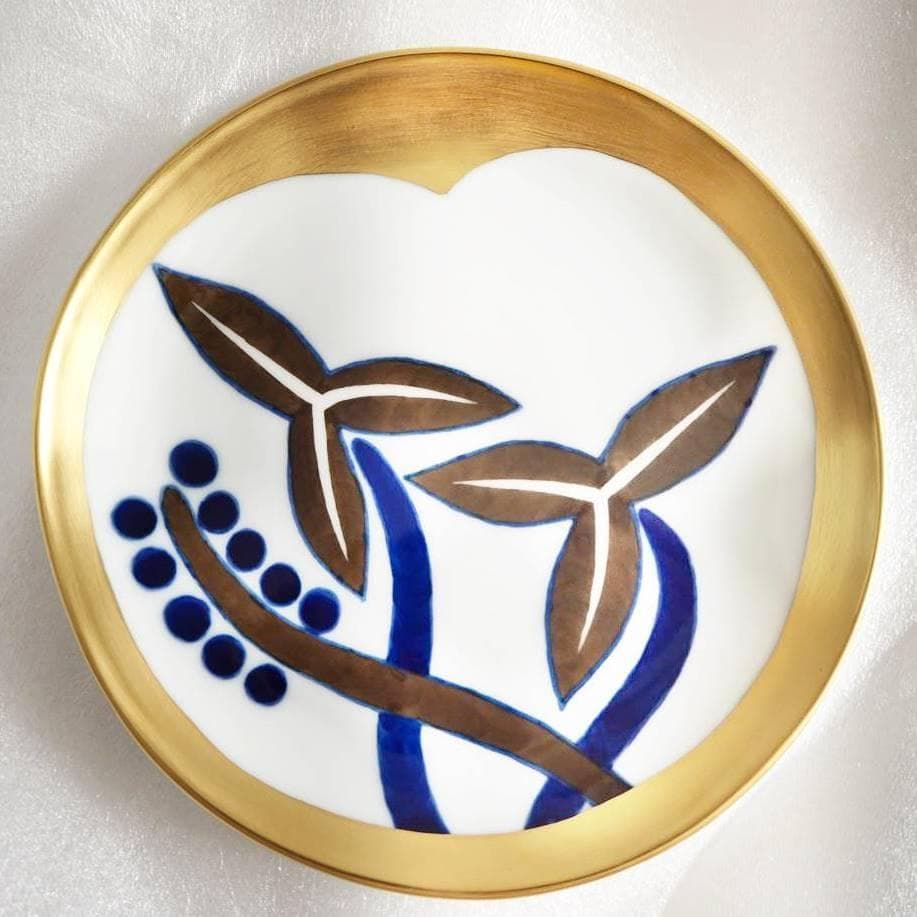 【新品】深川製磁　光琳風染付　銘々皿揃　５枚セット 宮内庁御用達