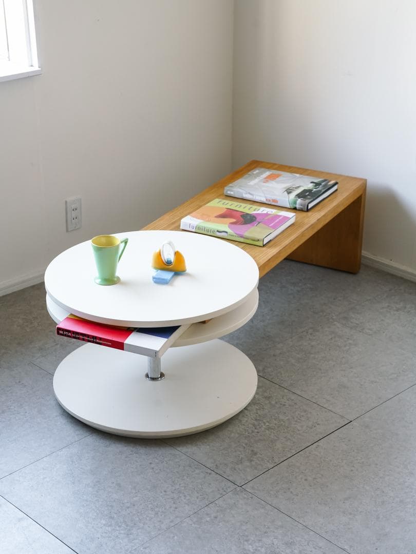 90's 希少 ACTUS 回転ローテーブル/ベンチ ミッドセンチュリーモダン