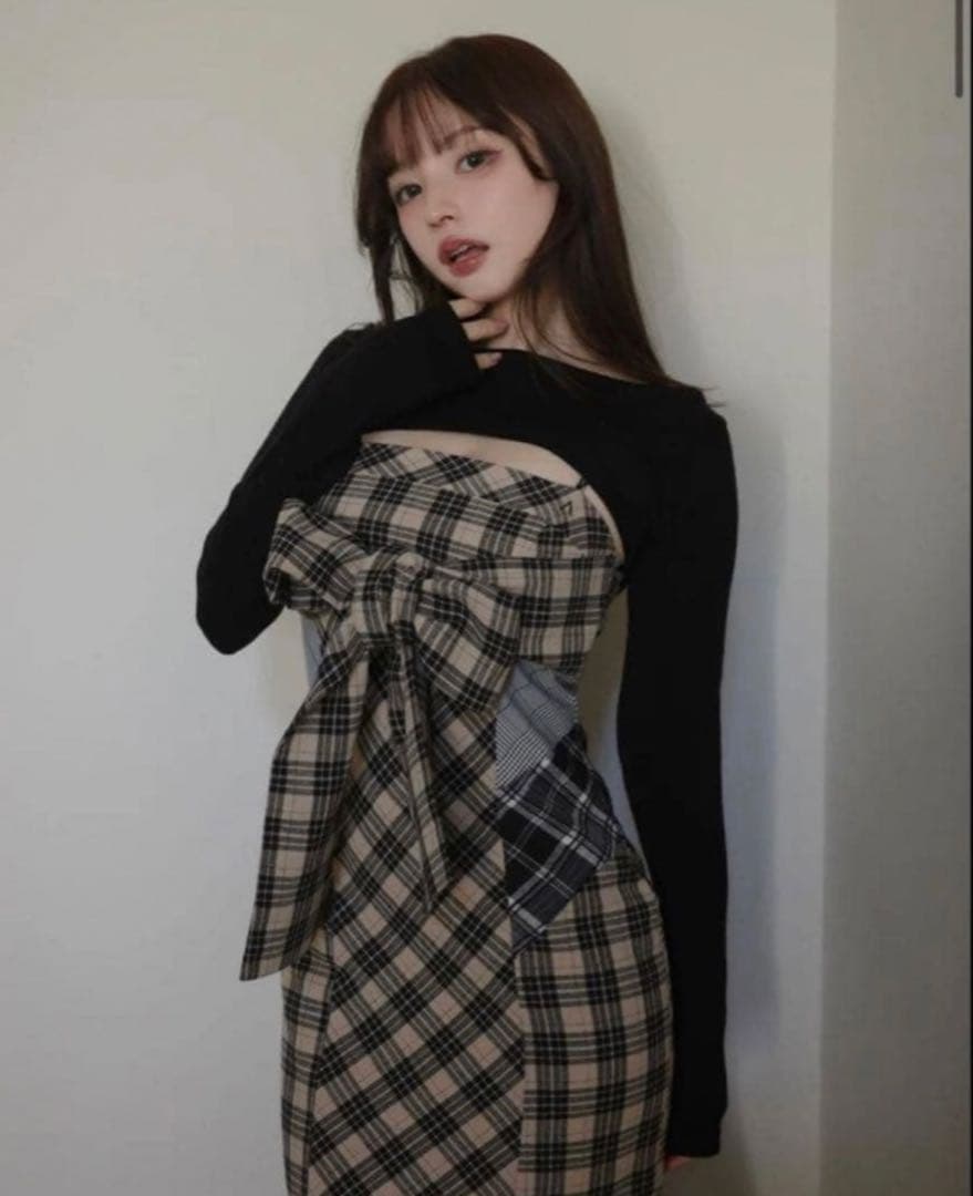 【新品未使用】andmary アンドマリー Juni check dress