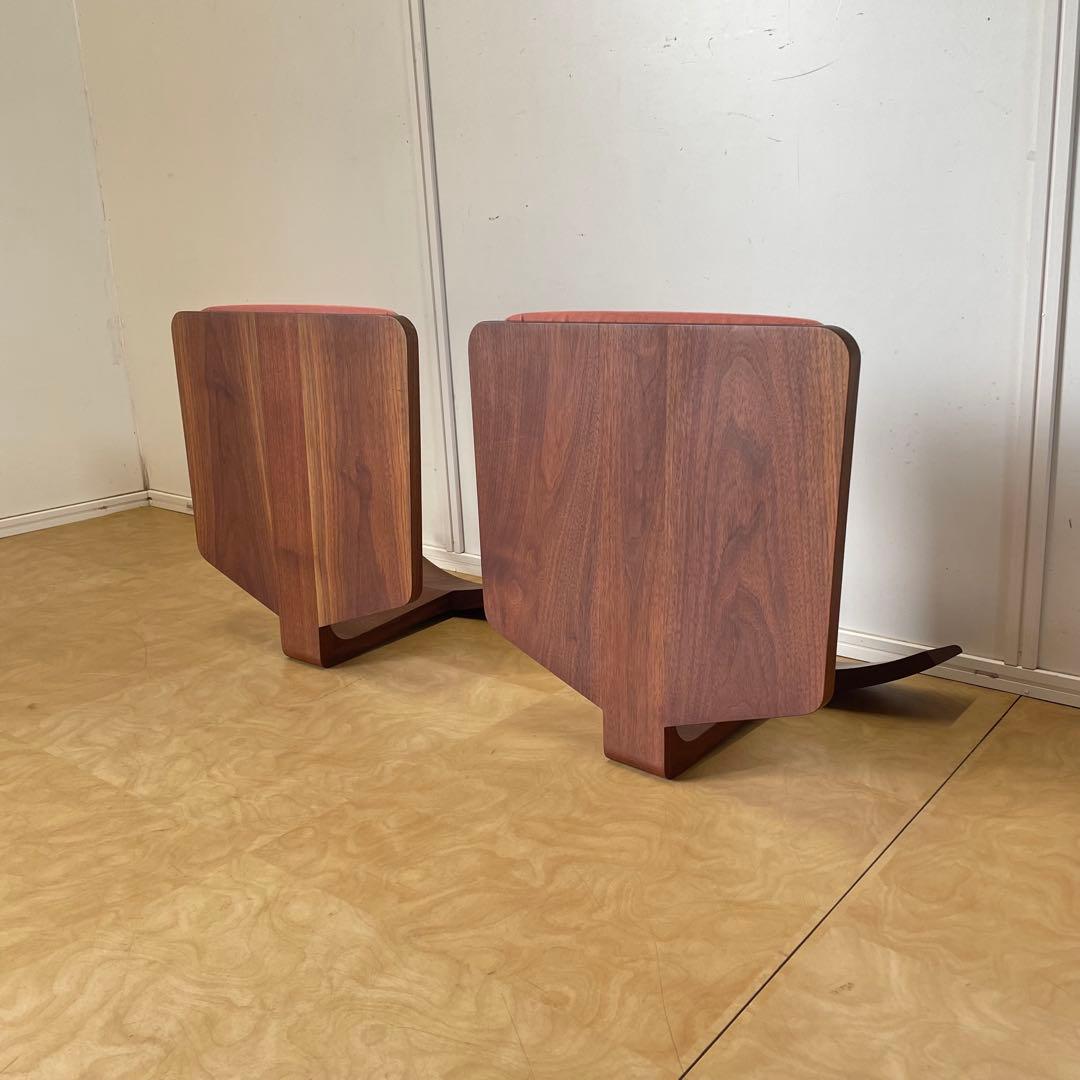 匠工芸 座椅子2脚② ウォールナット 無垢 天然木 旭川家具 チェア 椅子 イス