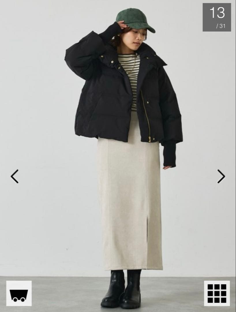 COCO❀abahouse mavie 袖リブシームレススタンドダウン４０