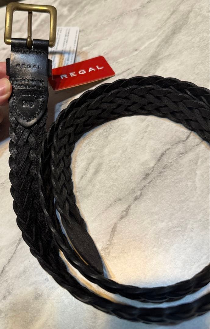 新品未使用 リーガル ブライダルレザー プレミアム メッシュベルト ブラック