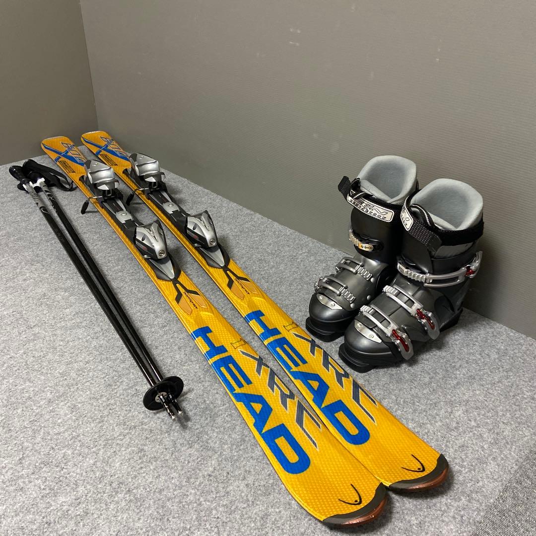 ★メンテナンス済　大人スキーセット　板163cm ブーツ26〜26.5cm
