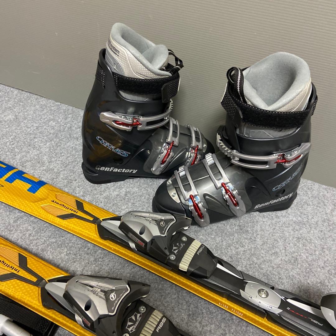 ★メンテナンス済　大人スキーセット　板163cm ブーツ26〜26.5cm