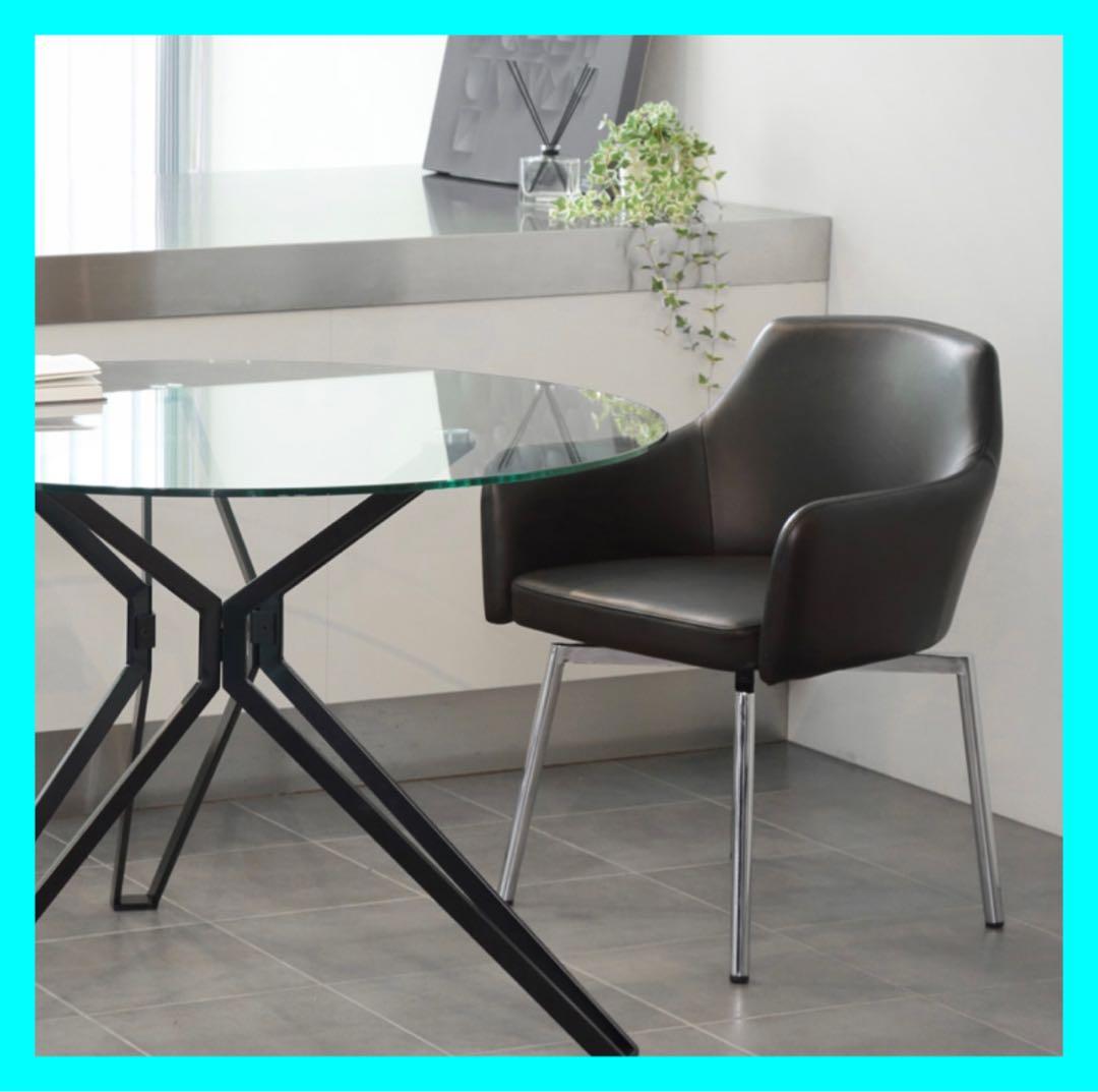 クラスティーナ円形ガラステーブル