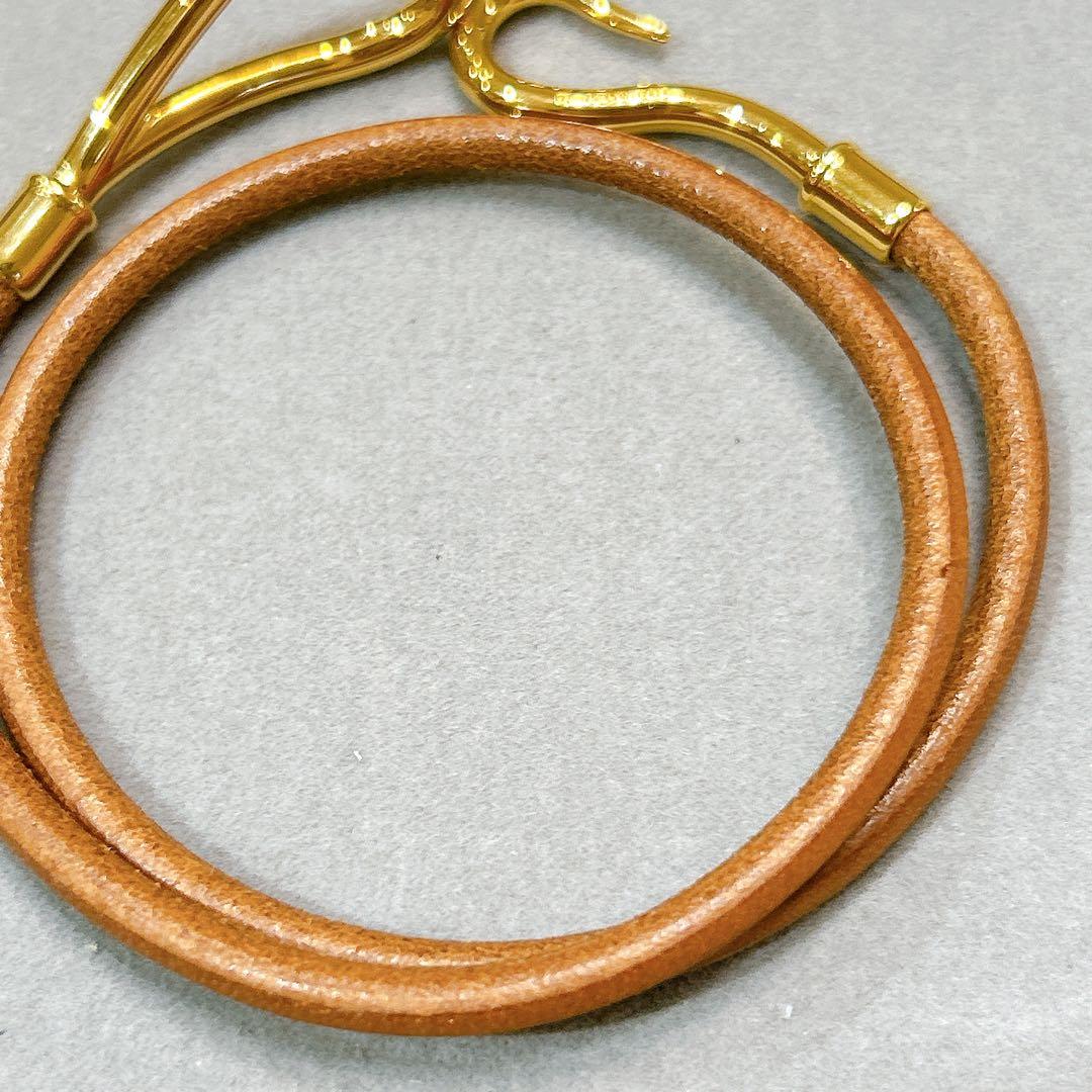 HERMES ジャンボチョーカー ブレスレット ブラウン / ゴールド系