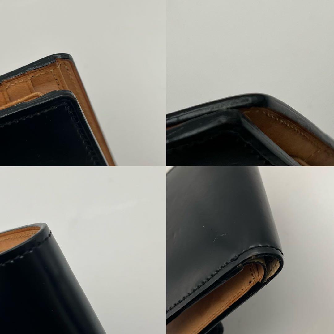 キプリス モルフォ コードバン 二つ折り財布 黒 本革 レザー ブラック