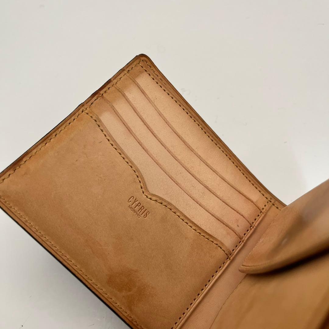 キプリス モルフォ コードバン 二つ折り財布 黒 本革 レザー ブラック