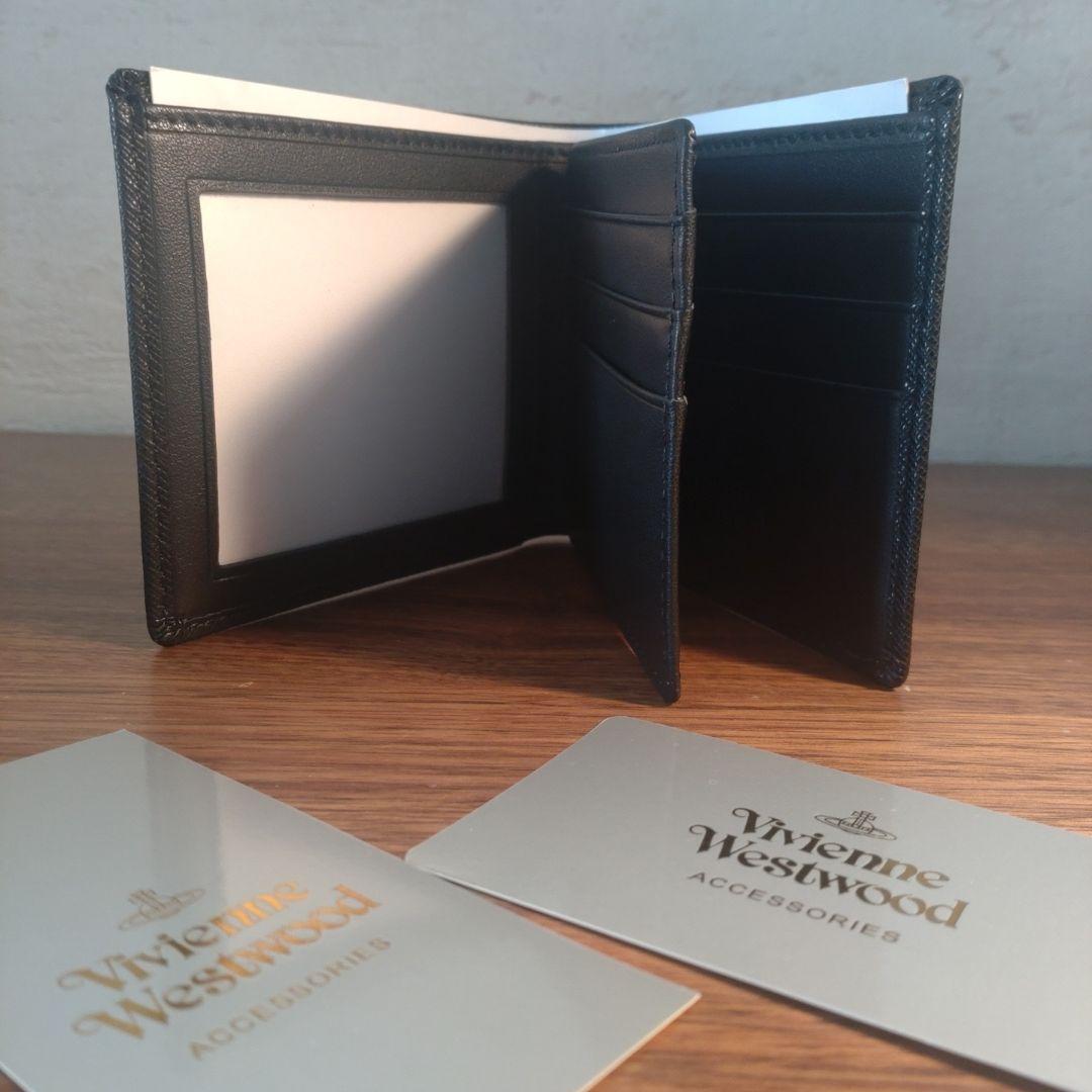 [新品、未使用]Vivienne Westwood ブラック二つ折り財布