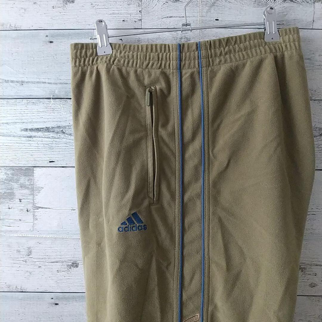 激レア☆アディダス 刺繍ロゴ フリース トラックパンツ 3L カーキ