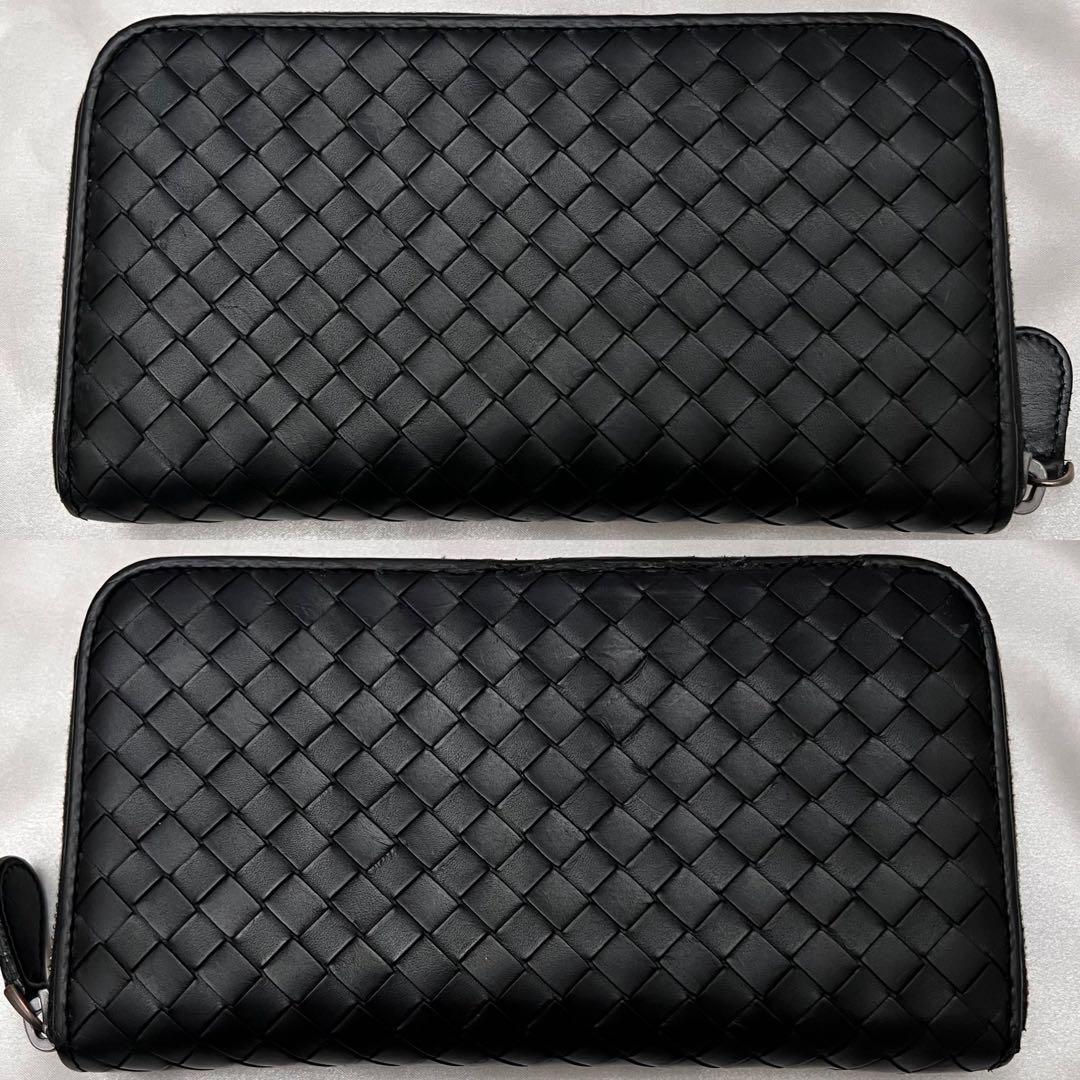 ◇美品◇ボッテガヴェネタ　長財布　ラウンドファスナー　ブラック　イントレチャート