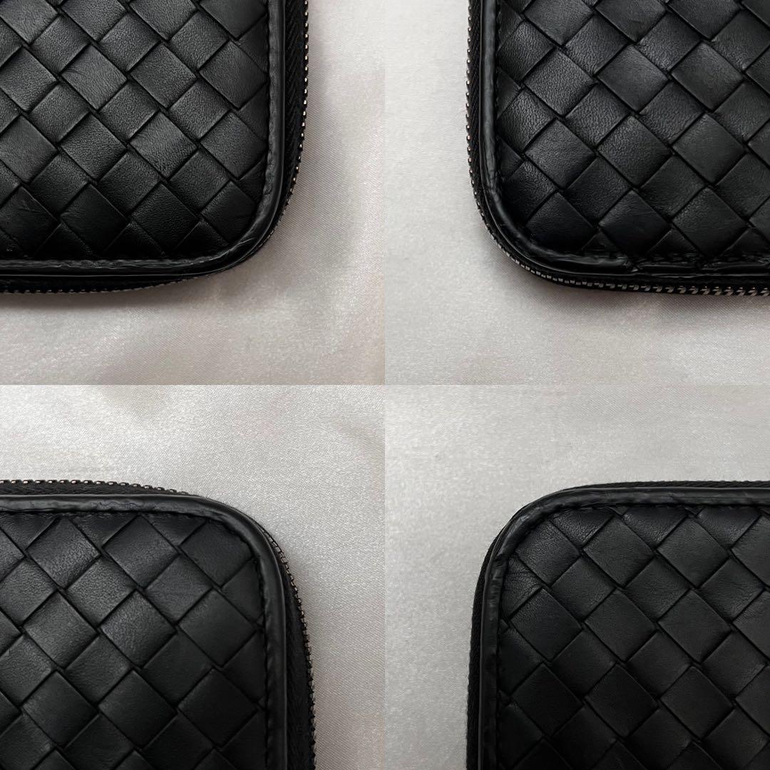 ◇美品◇ボッテガヴェネタ　長財布　ラウンドファスナー　ブラック　イントレチャート