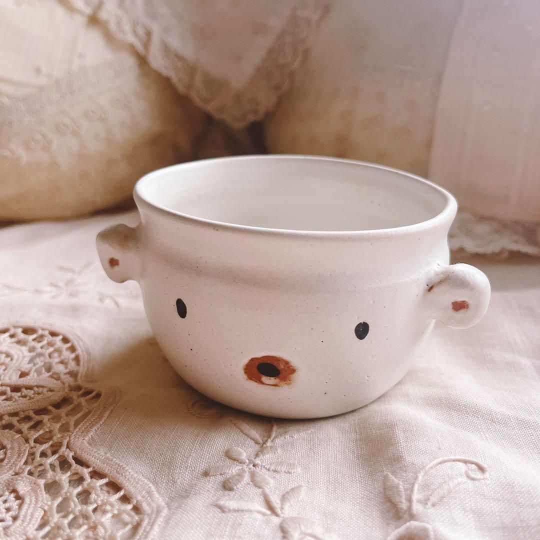 お値下げ！くまさん汁椀2個セット山田麻美さん　作家さん陶器　和風食器