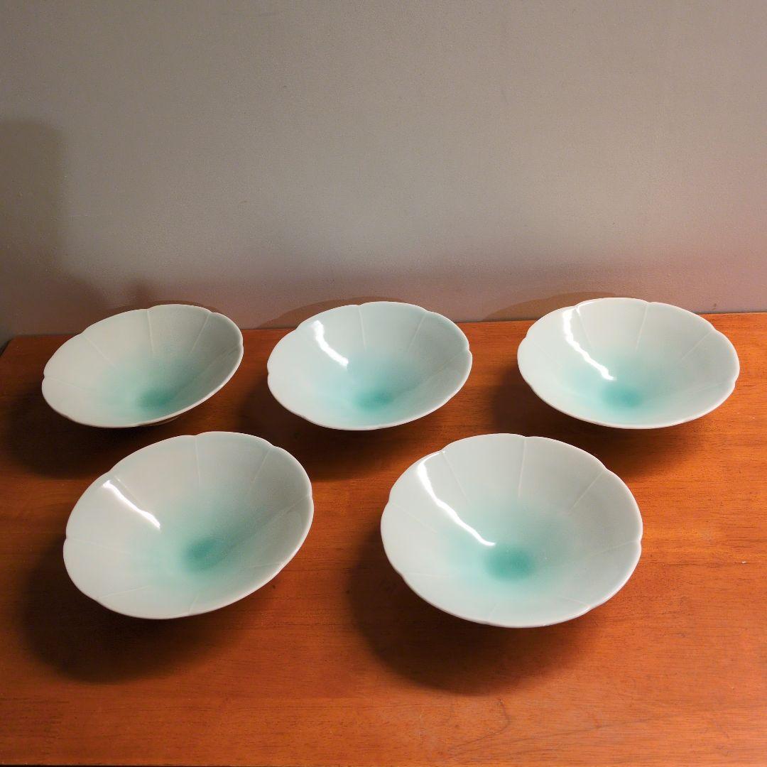 蘇山窯　青白磁　5客