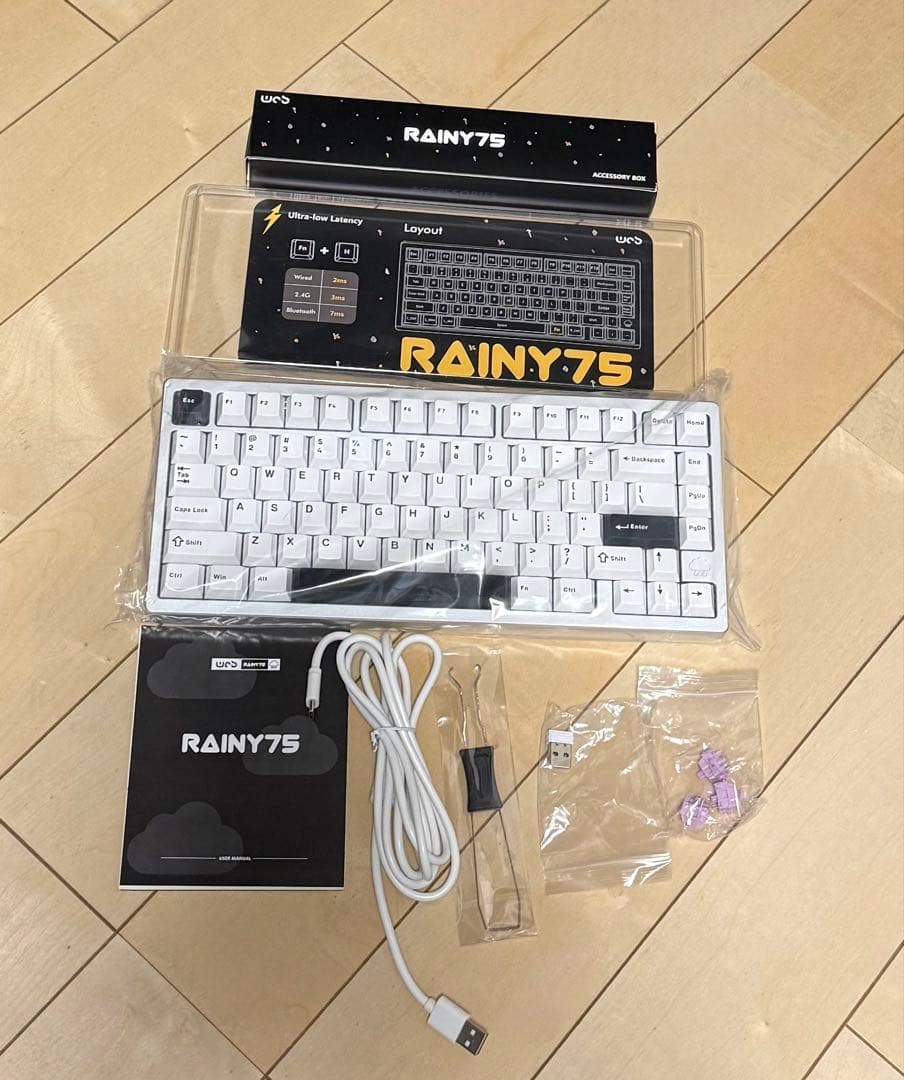 美品 WOBKEY RAINY75 シルバー キーボード 本体