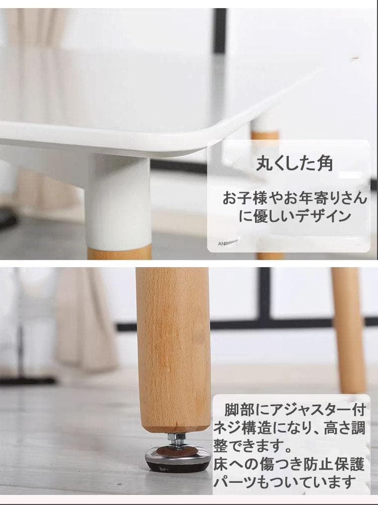 ダイニングテーブル3点セット 四方形テーブル80cm チェア クッション 木製