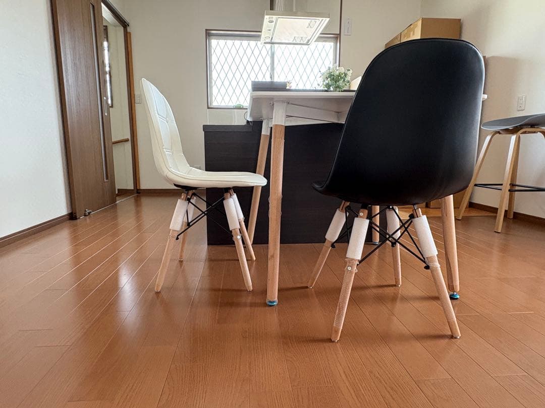 ダイニングテーブル3点セット 四方形テーブル80cm チェア クッション 木製