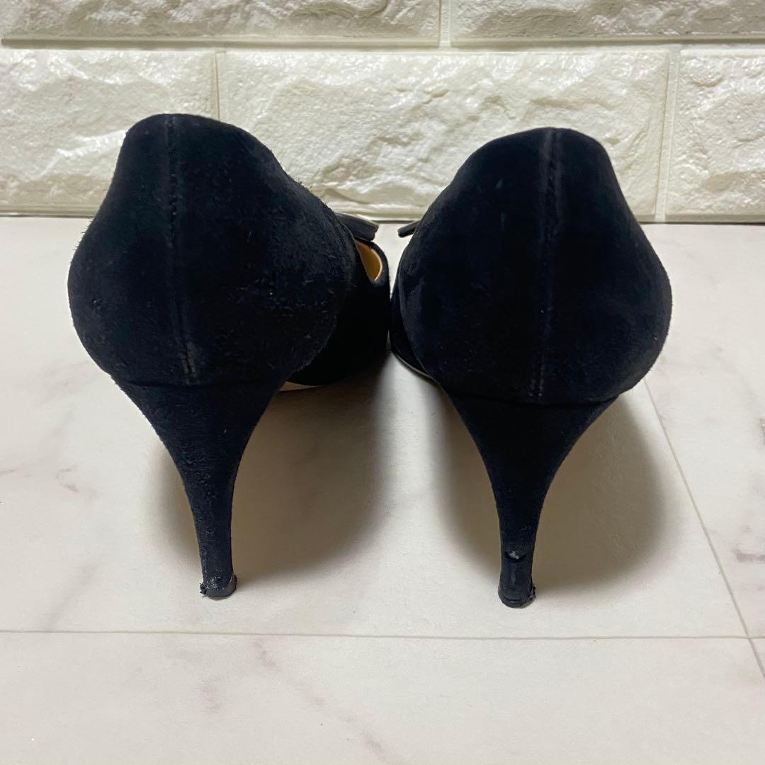 Sergio Rossi SR1 スクエアトゥ スエード ヒールパンプス