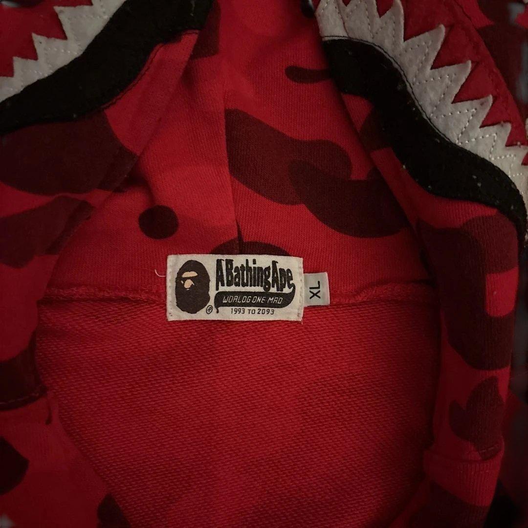 A Bathing Ape シャークパーカー XL レッド
