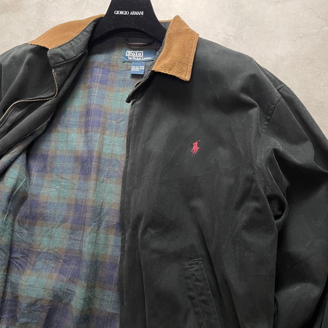 希少 90s ポロラルフローレン スイングトップ モールスキン コーデュロイ 黒