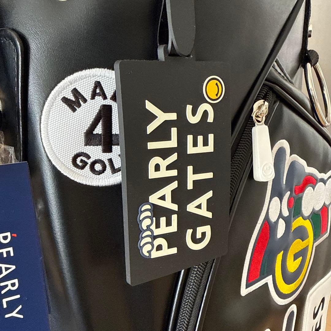 PEARLY GATES ブラックキャディバッグ　パーリーゲイツ　合成革