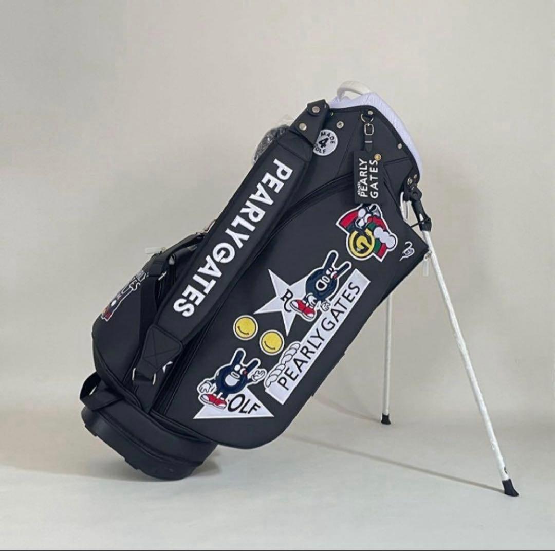 PEARLY GATES ブラックキャディバッグ　パーリーゲイツ　合成革