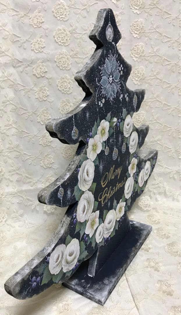 最終お値下げ‼️メリークリスマス木製ツリーペイント作品