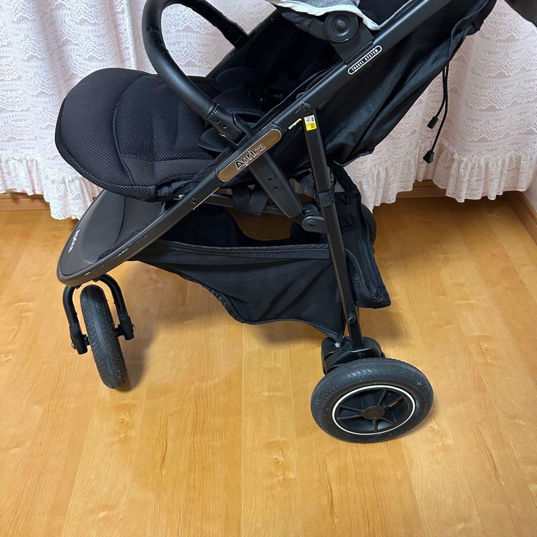 美品　Aprica アップリカ　3輪ベビーカー スムーヴプレミアムAB グレー